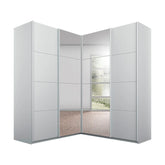 Rauch Lema 4 Door Sliding Corner Wardrobe - Silk Grey - Pendle Village Furniture